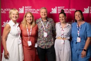 Kelly Davies and Alex Beeden at Best Workplaces in Travel event London