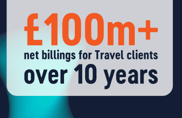 £100m+ net billings for travel clients over 10 years.
